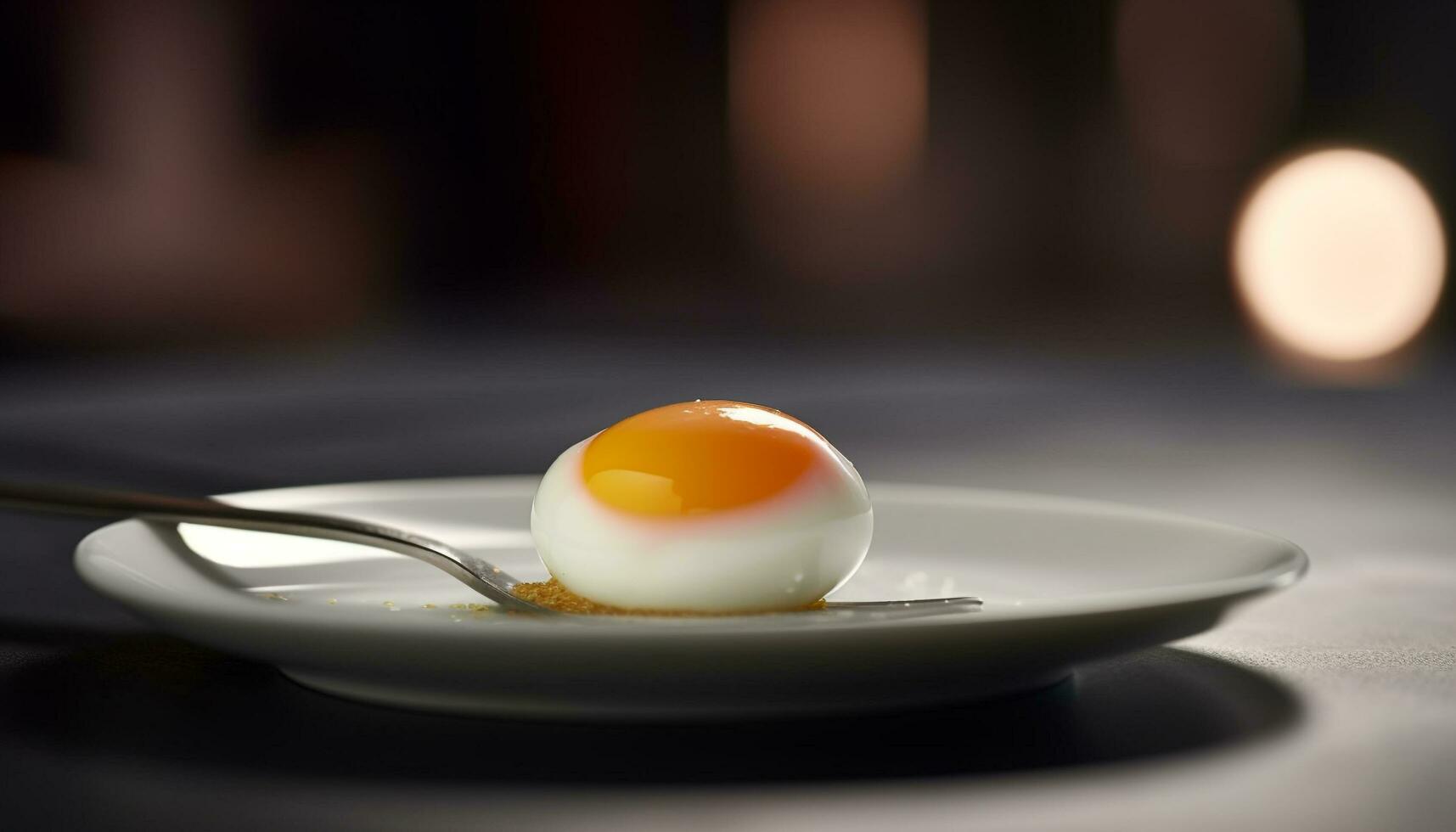 biologique protéine repas avec bouilli et frit Oeuf sur assiette généré par ai photo