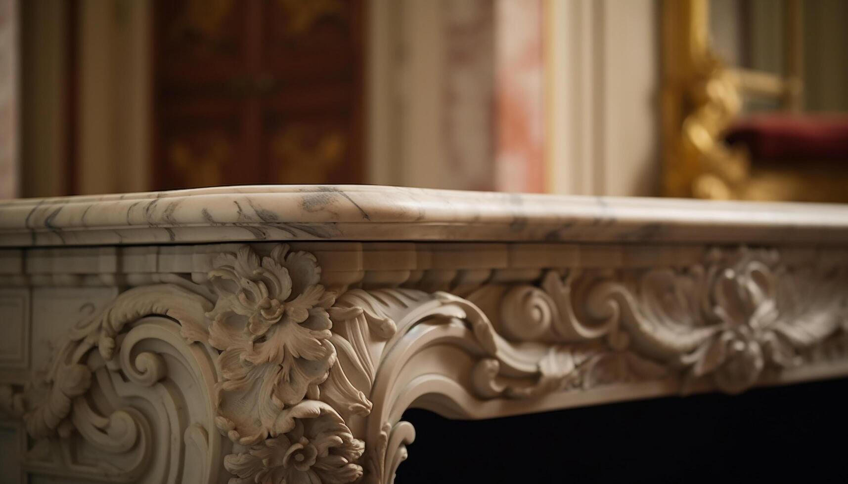 antique balcon balustrade vitrines baroque élégance dans rustique Accueil intérieur généré par ai photo