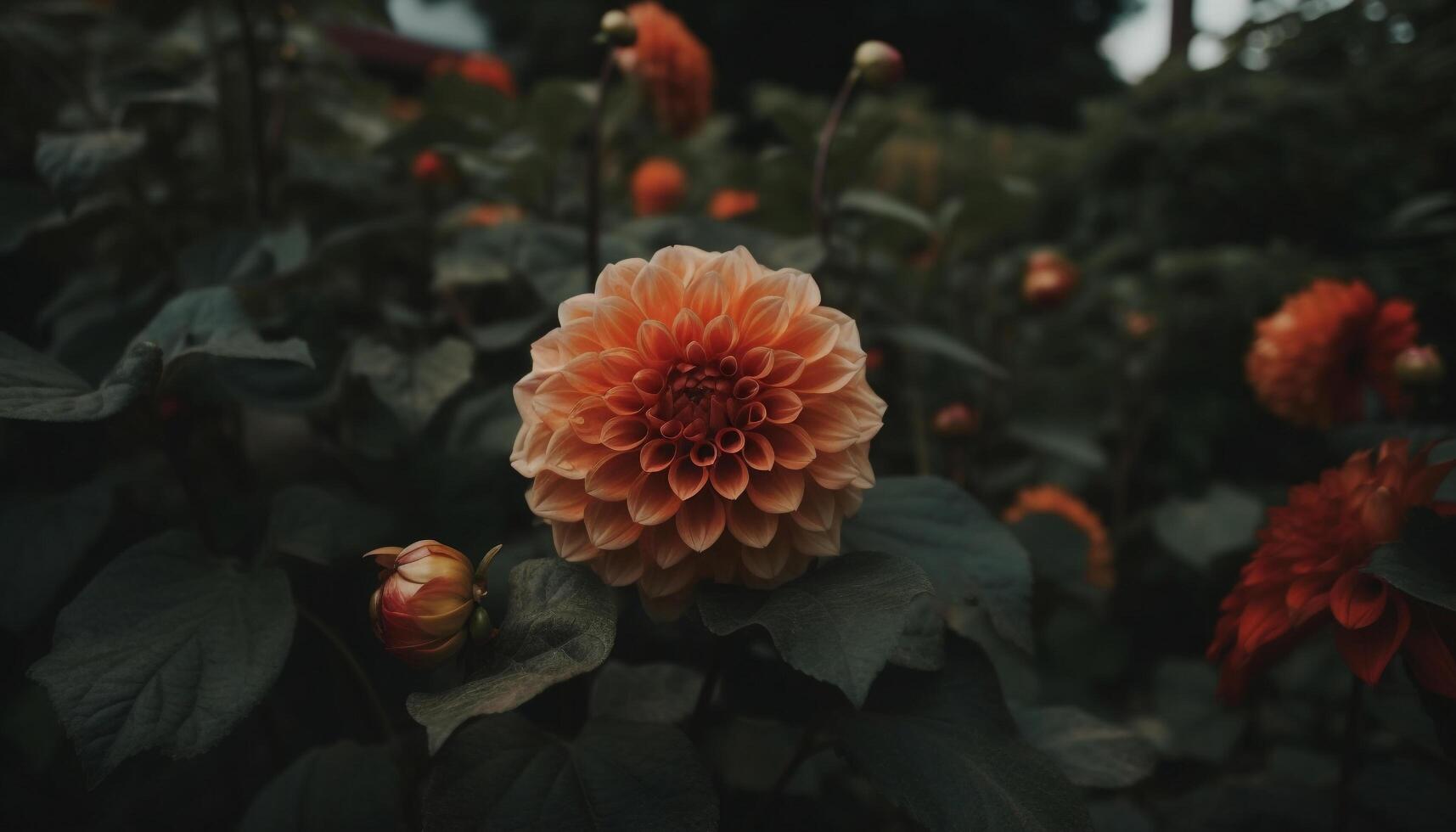 vibrant dahlia bouquet, une cadeau de l'amour dans la nature beauté généré par ai photo