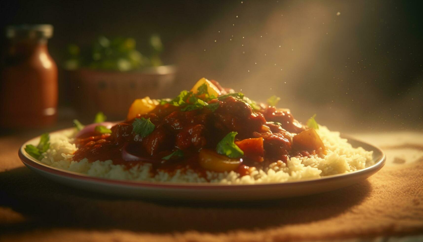 Frais gourmet repas avec cuit Viande, en bonne santé légumes, et rafraîchissant salade généré par ai photo