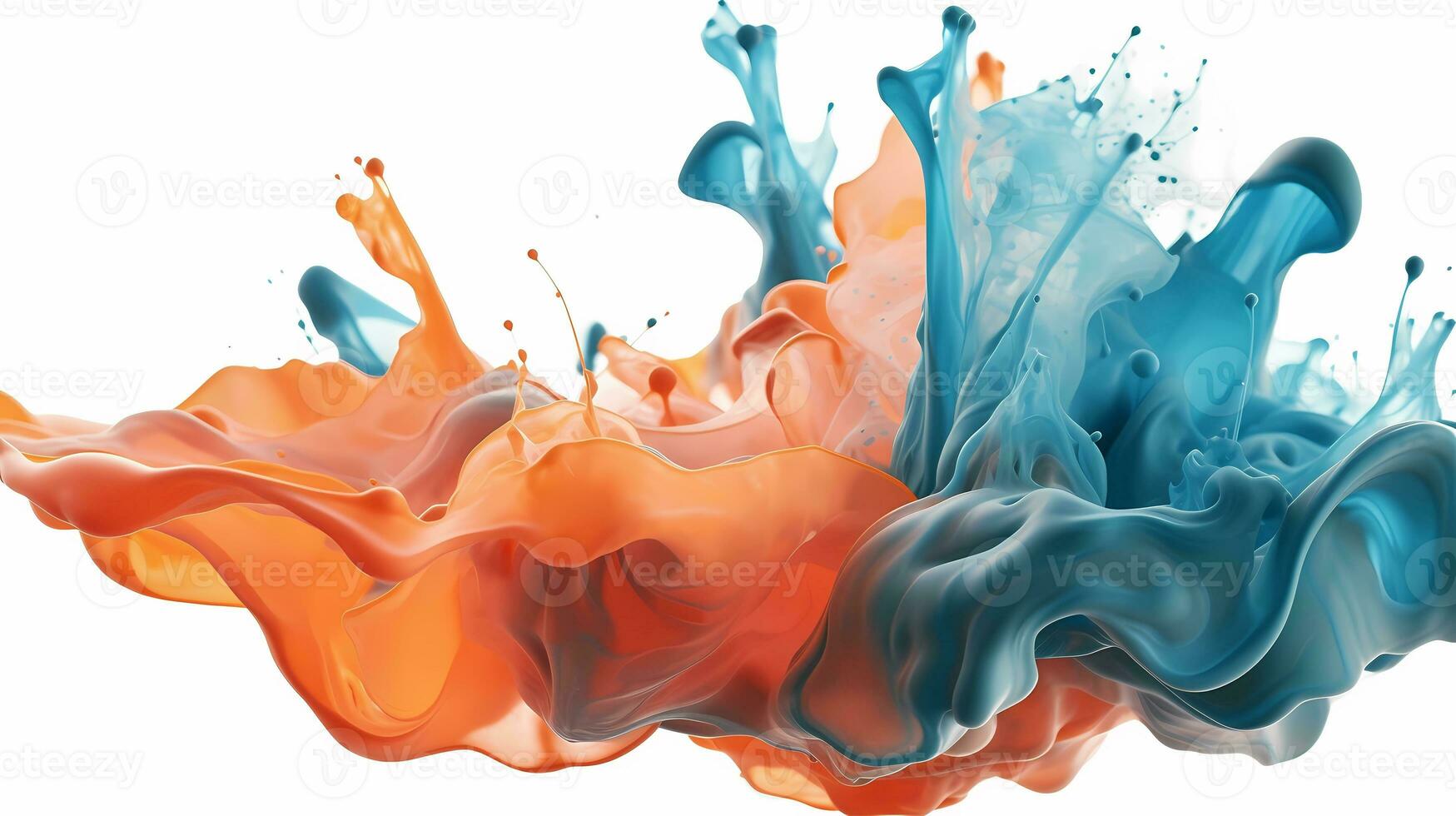 un étonnant et imaginatif abstrait Contexte illustration représentant flottant coloré liquide dans branché nuances de rose, orange, bleu, et violet. ai généré photo