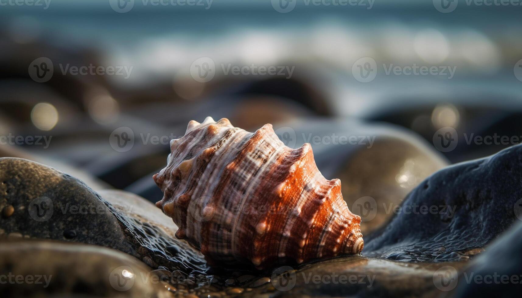 coloré coquillage collection vitrines beauté dans la nature généré par ai photo