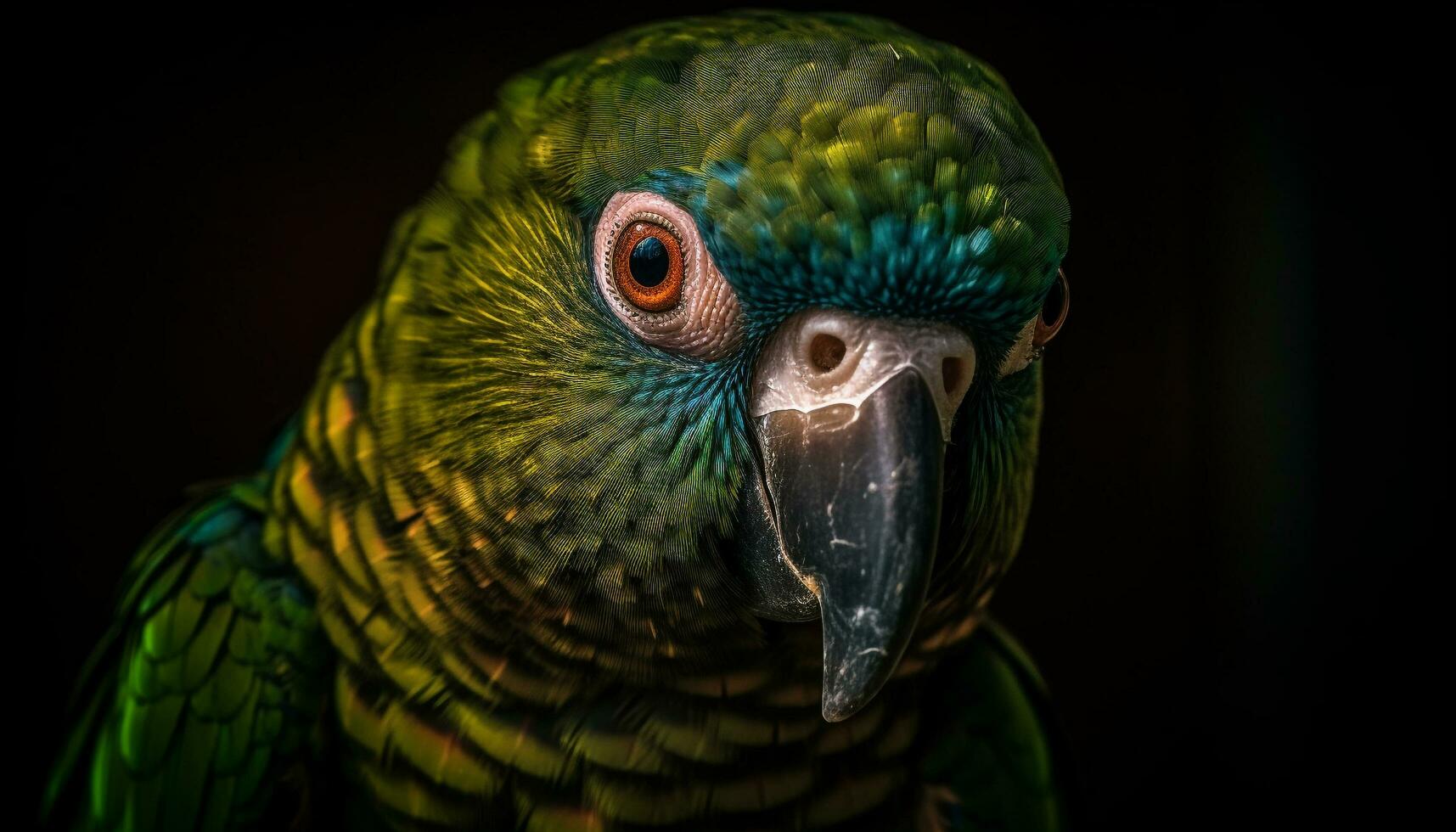 vibrant or et bleu ara se percher sur bifurquer, à la recherche mignonne généré par ai photo