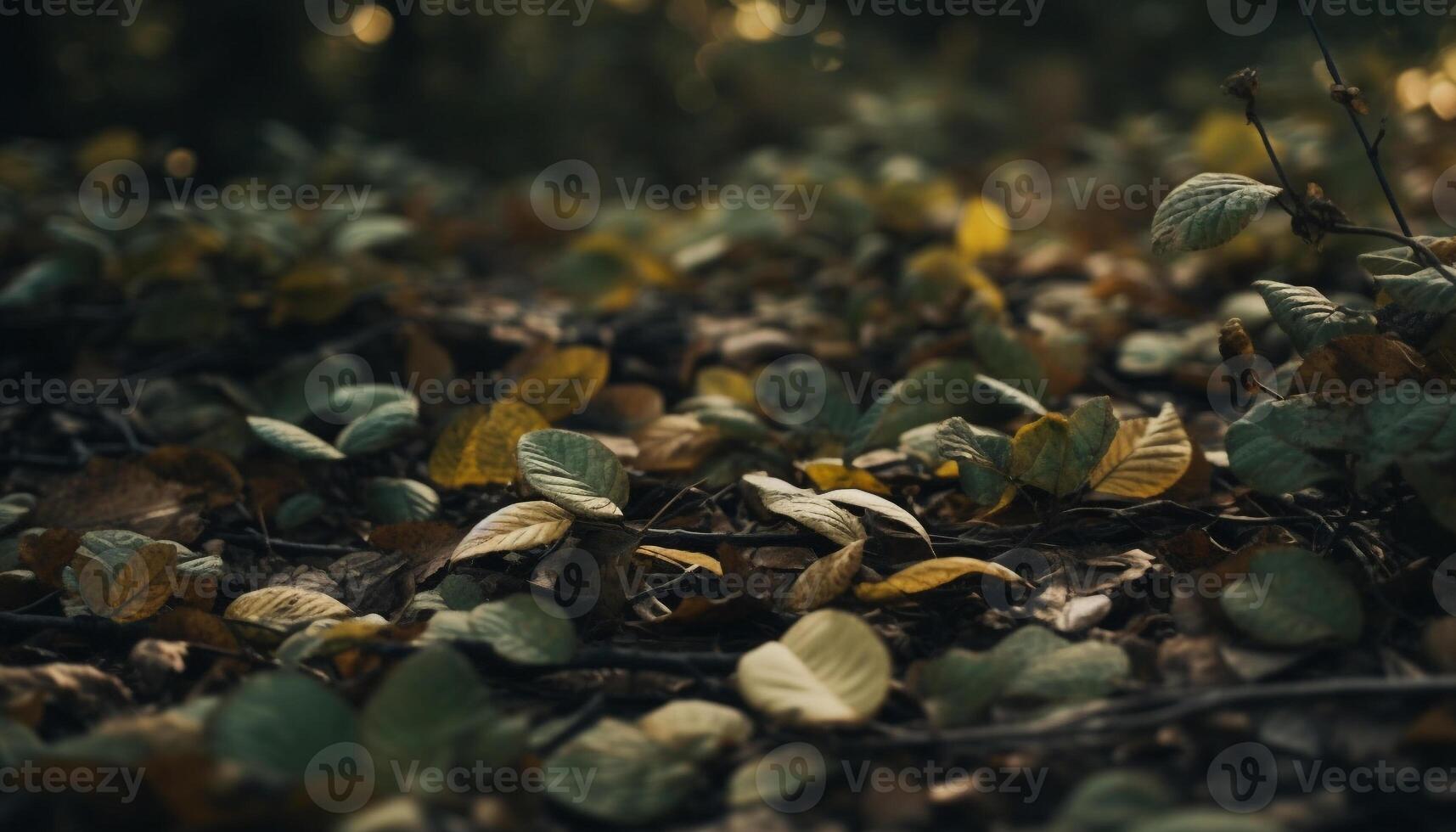 vibrant l'automne feuillage dans forêt, une tranquille scène de la nature généré par ai photo