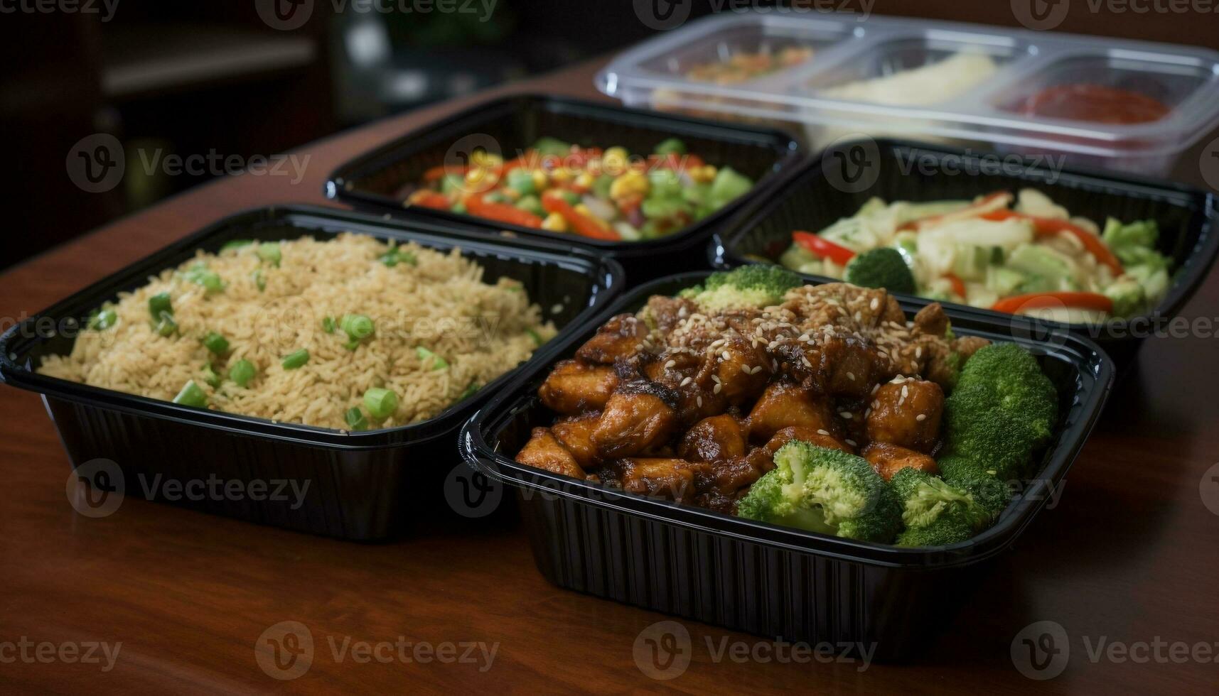 grillé Viande et légumes sur Frais assiette généré par ai photo