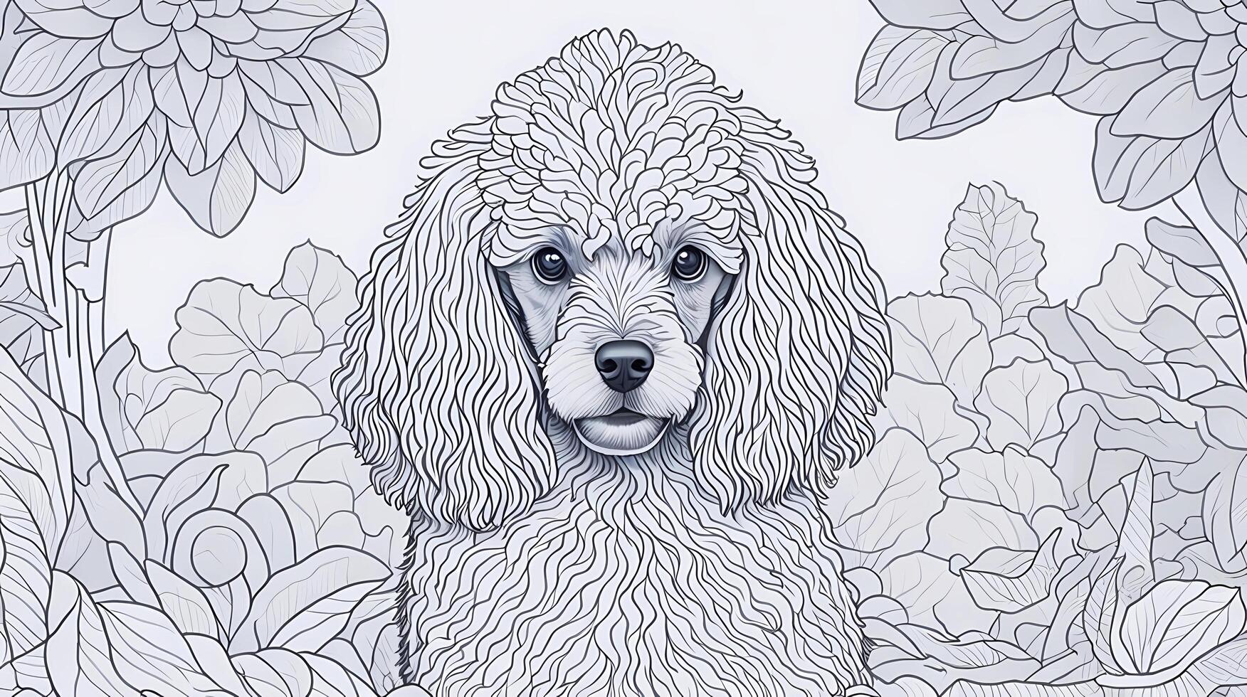 noir et blanc illustration de chien. coloration livre anti stress pour les enfants et adultes. illustration isolé sur blanc Contexte - génératif ai La technologie photo