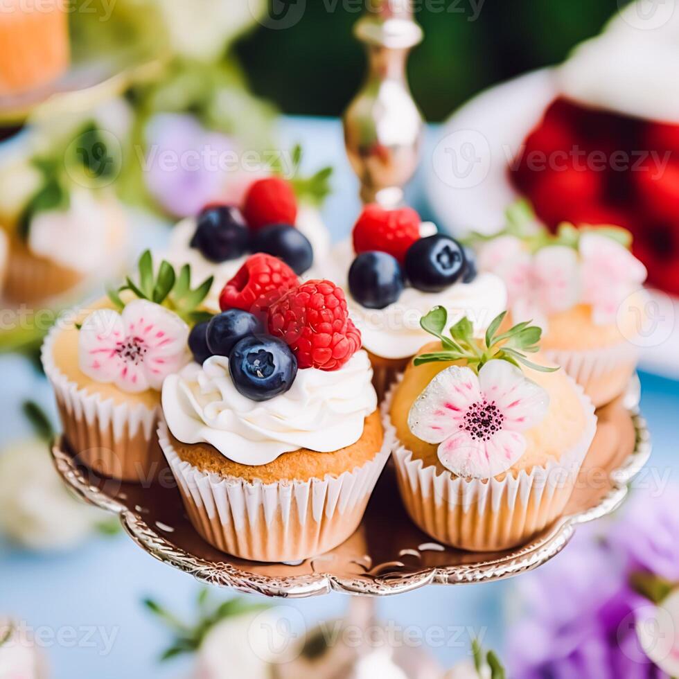 Cupcakes, Gâteaux, Scones Et Muffins Et Décoration De Vacances À L