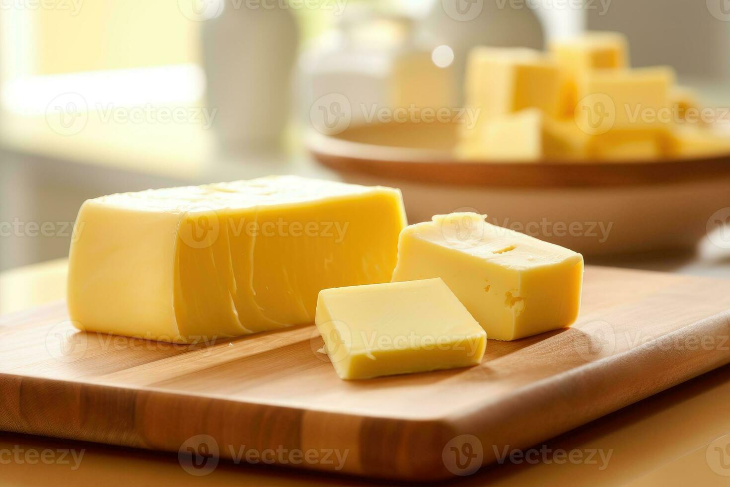 beurre dans le cuisine table nourriture la photographie ai généré photo