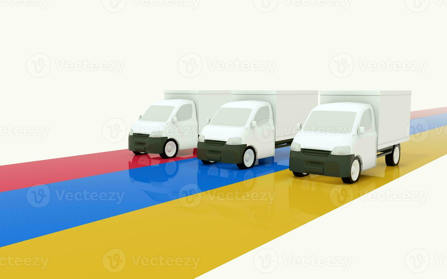 un camion voiture illustration. grand-max auto. la logistique transport. 3d le rendu. photo