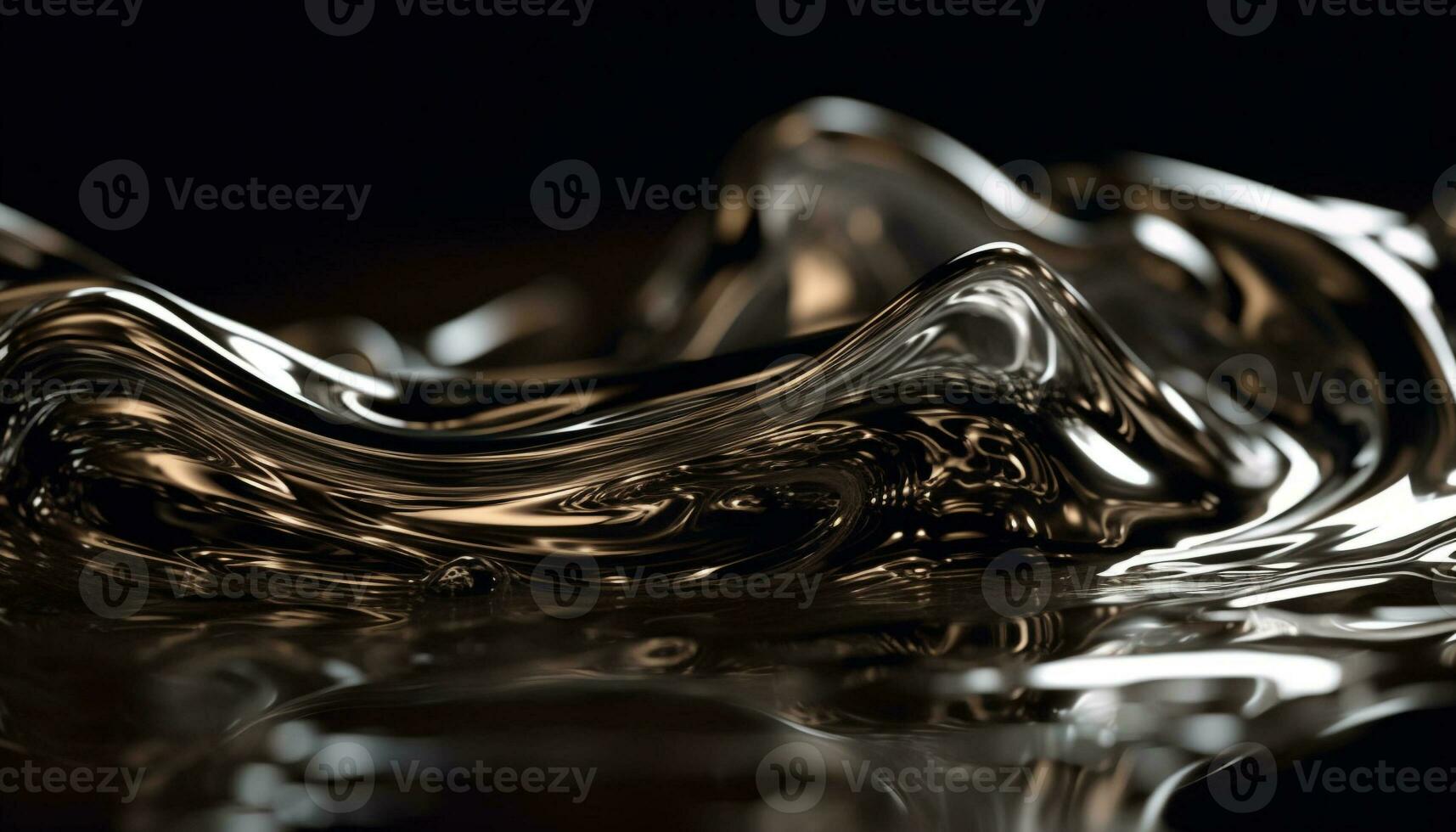 lisse bleu vague modèle reflète métallique beauté généré par ai photo