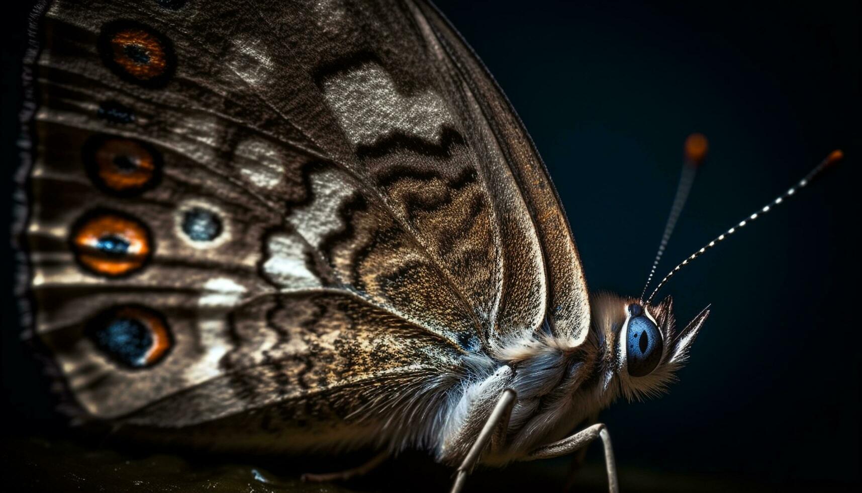 de papillon dans macro proche en haut généré par ai photo