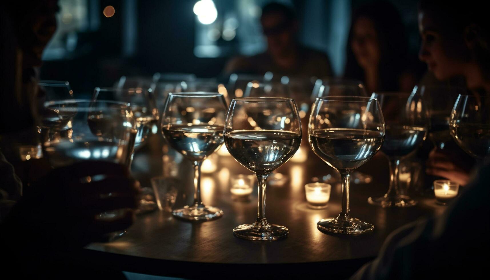 groupe de Jeune adultes prendre plaisir Champagne à élégant bar compteur génératif ai photo