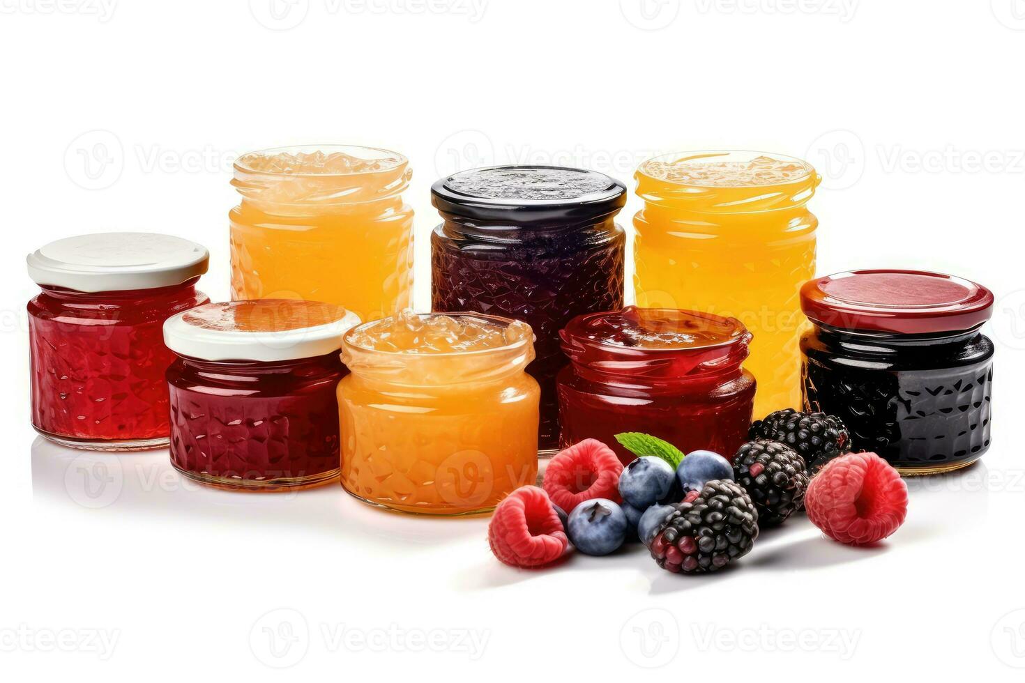 des fruits confiture isolé blanc Contexte professionnel nourriture la photographie ai généré photo