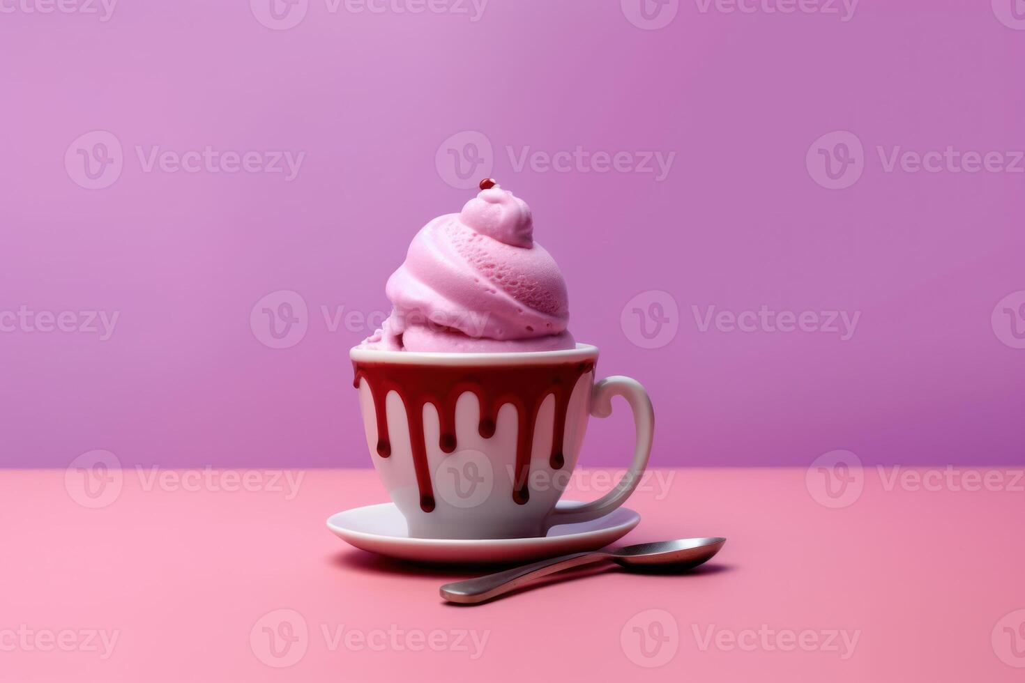 Stock photo de la glace crème avec tasse nourriture la photographie génératif ai