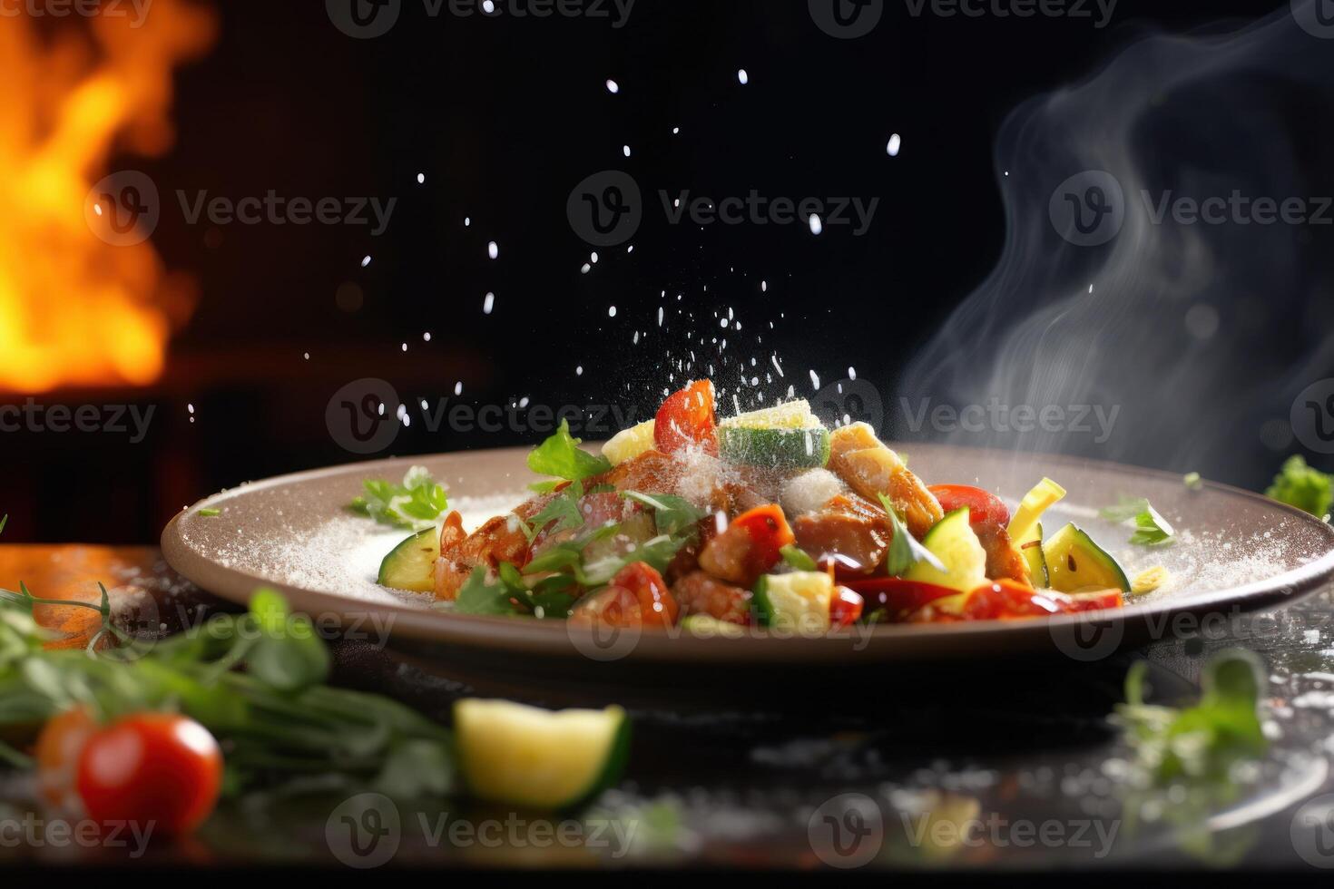 Stock photo de en bonne santé dîner éditorial nourriture la photographie génératif ai