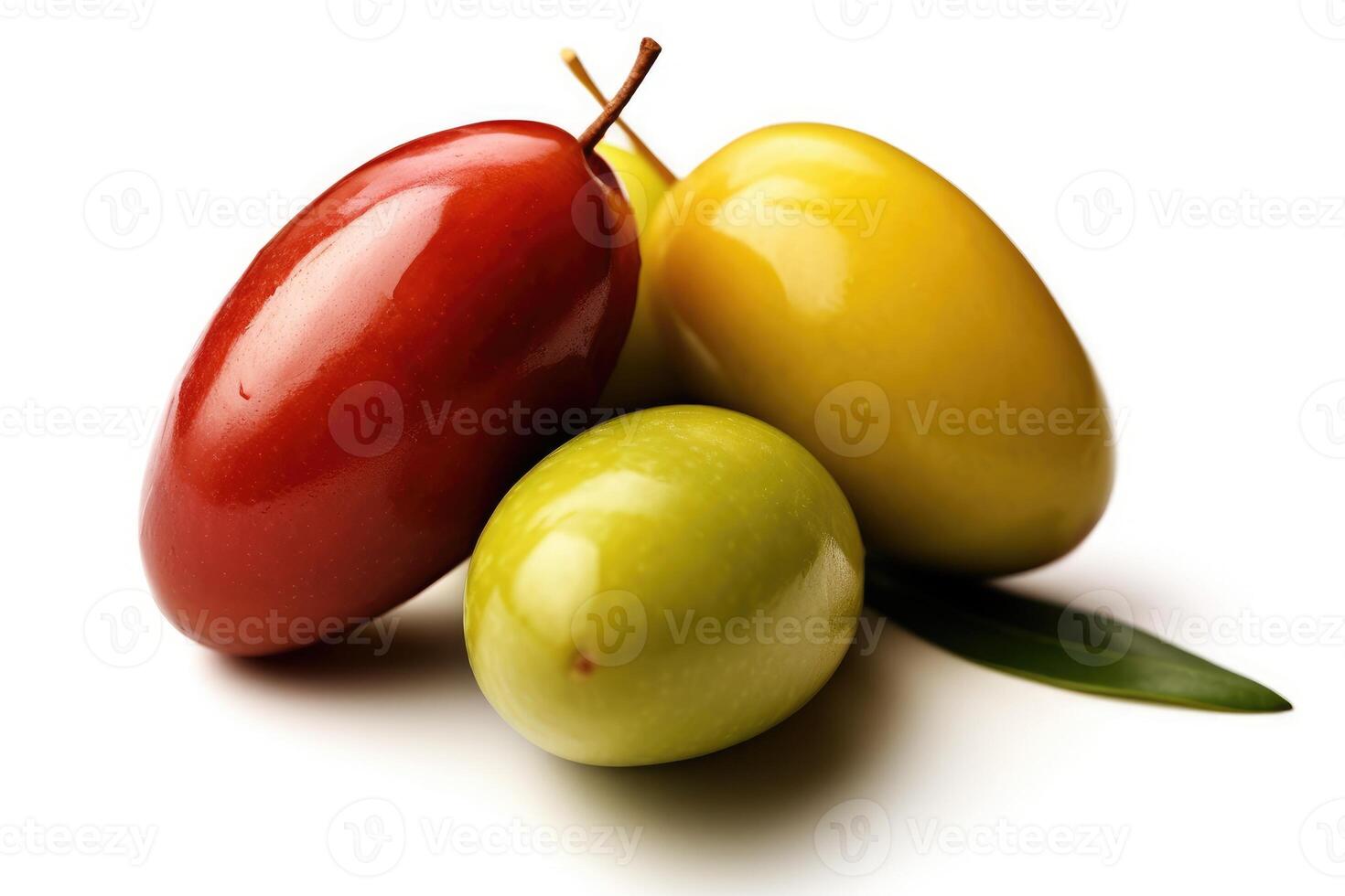 olive fruit blanc isolé Contexte nourriture la photographie ai généré photo