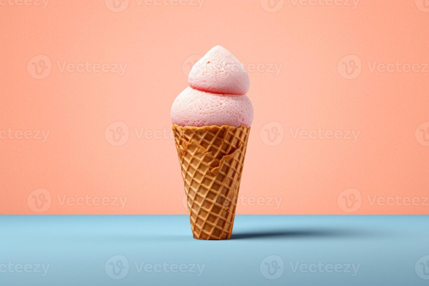 Stock photo de la glace crème avec cône nourriture la photographie génératif ai