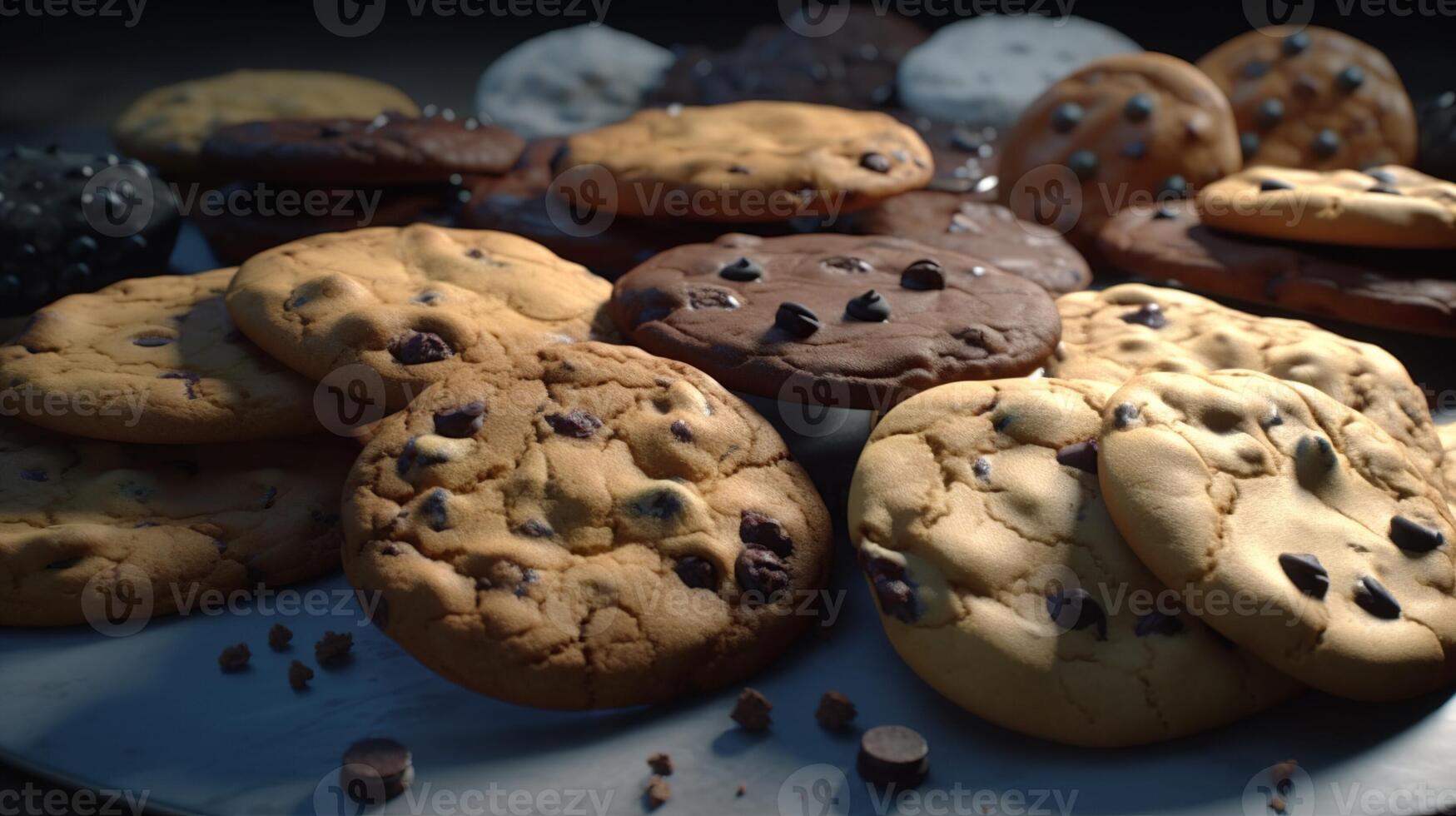 Stock photo de hyperréaliste portrait de biscuits nourriture la photographie génératif ai