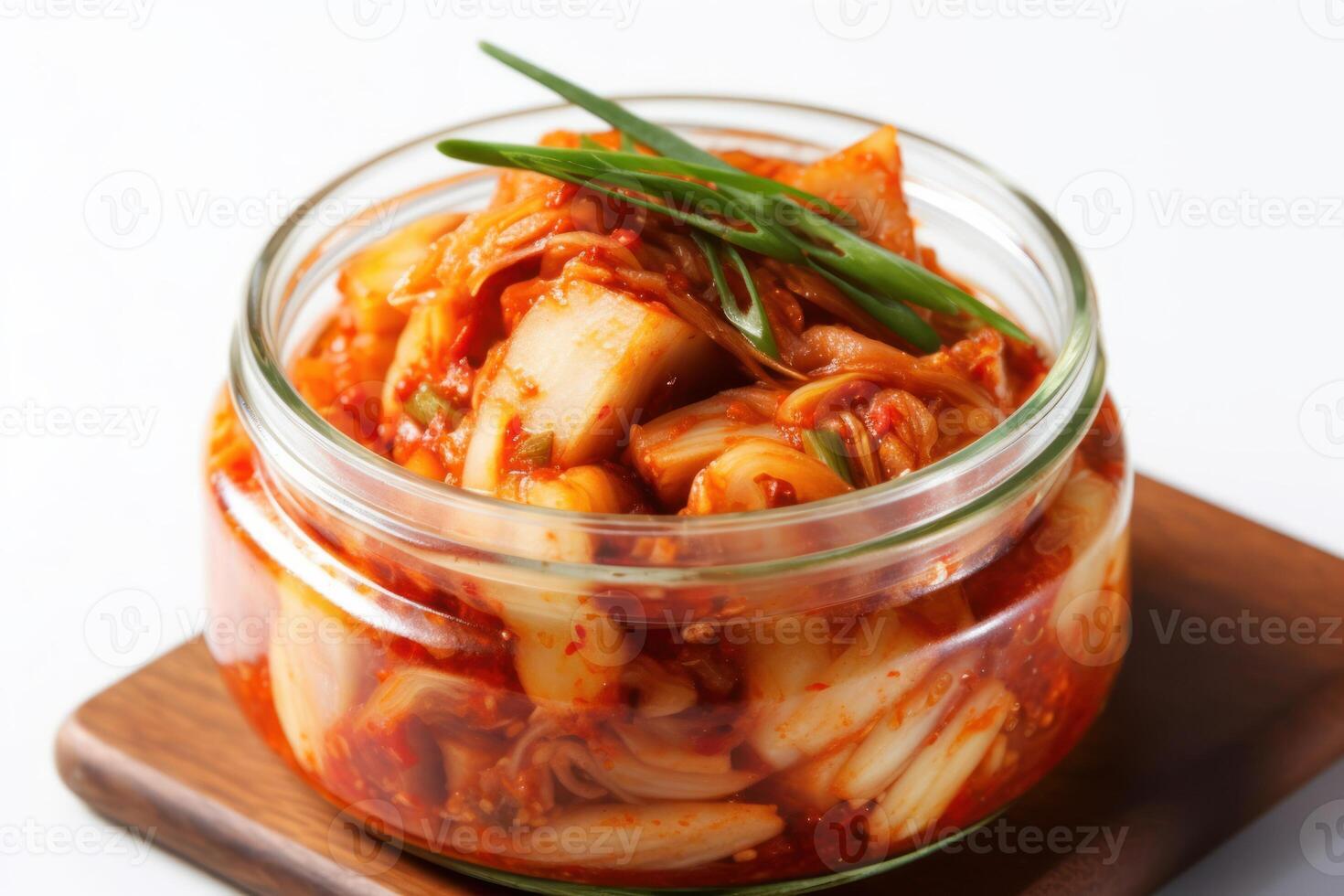 Stock photo de Kimchi est une traditionnel coréen banchan qui consiste de salé et fermenté des légumes nourriture la photographie génératif ai