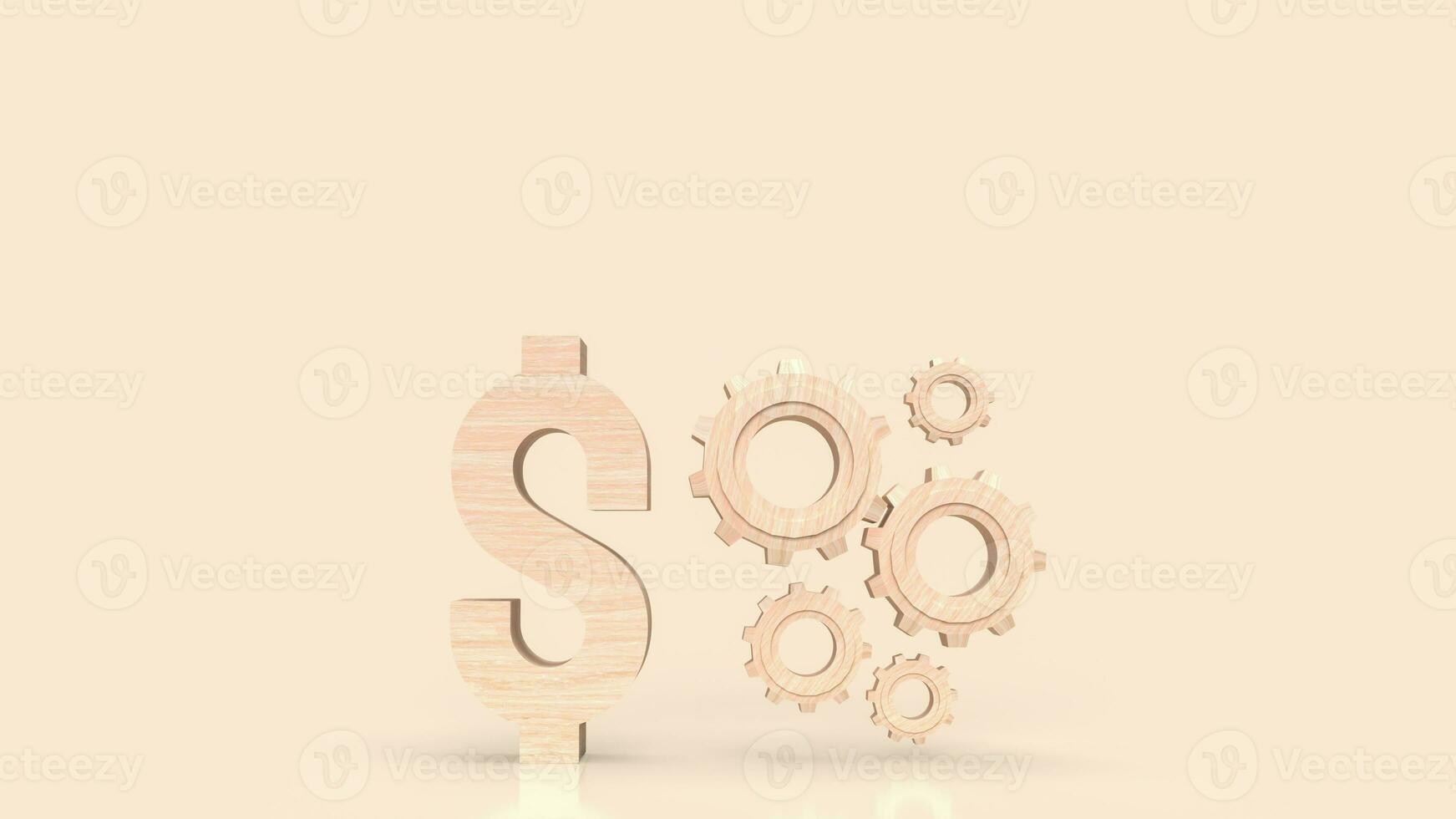 le bois dollar symbole et équipement pour affaires concept 3d le rendu photo