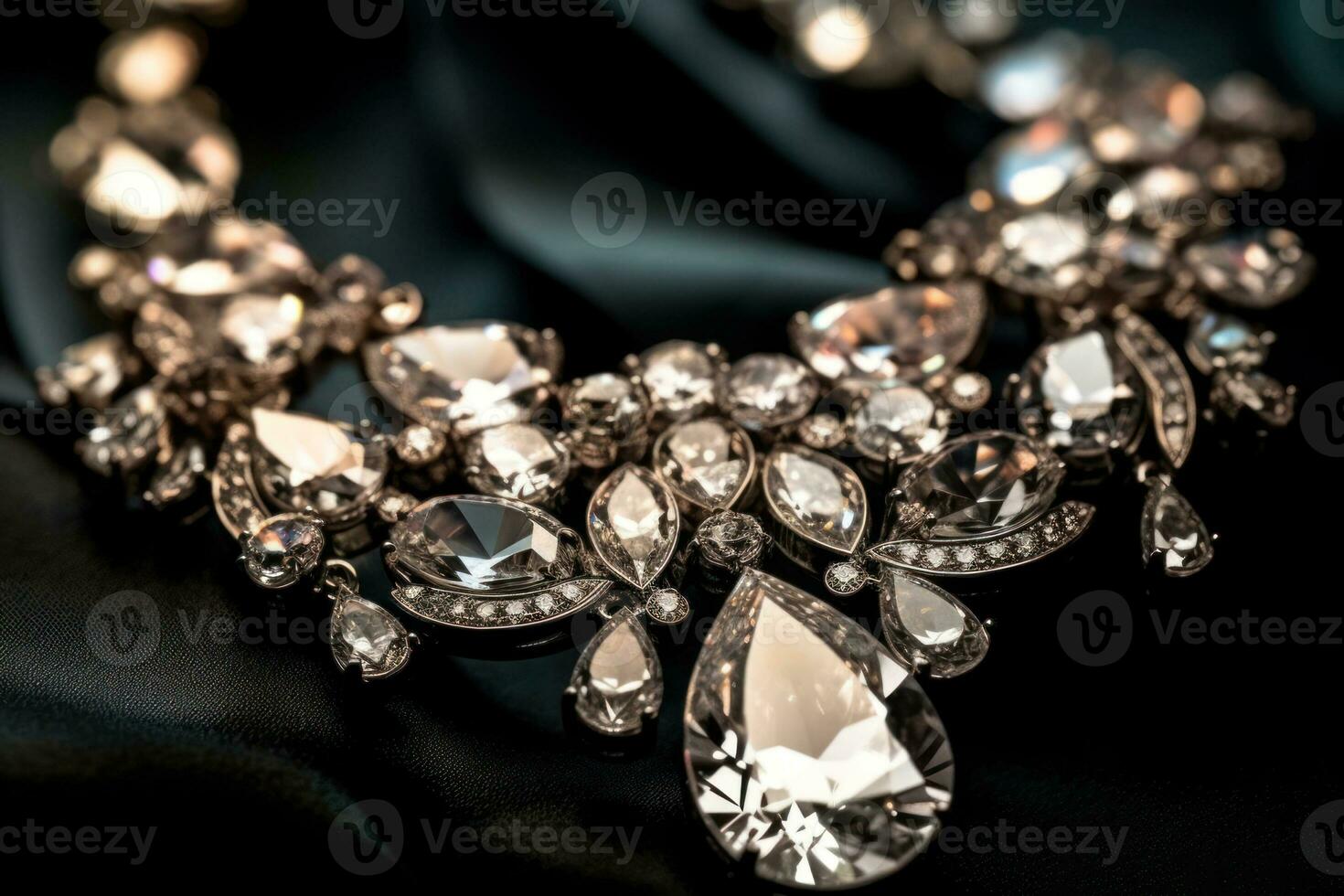 femmes gemme diamants Collier génératif ai photo