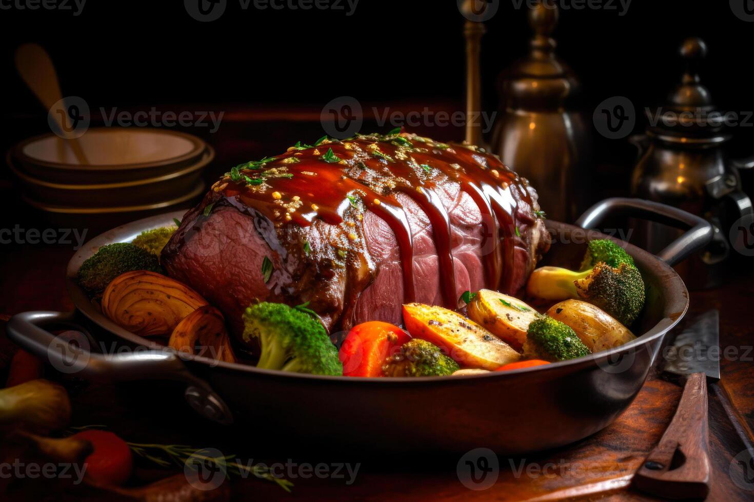 cuit pièce de Viande rouge veau génératif ai photo