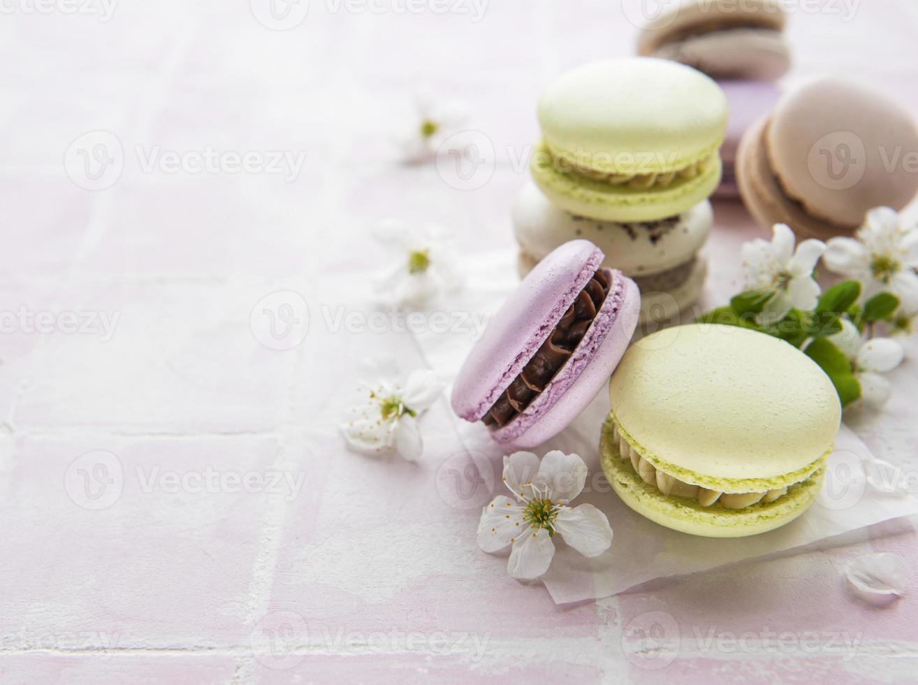 macarons sucrés français photo
