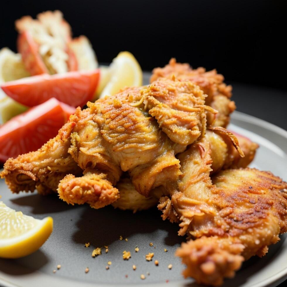 une poulet frites, délicieux frit poulet. ai généré photo