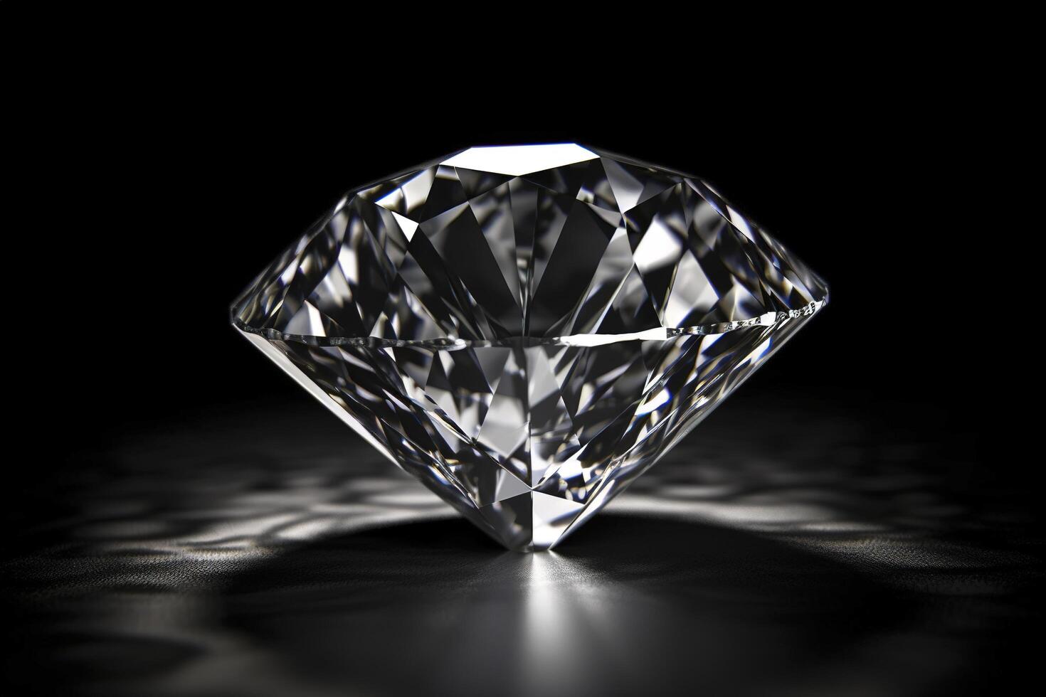 diamant sur noir Contexte. ai généré image. photo