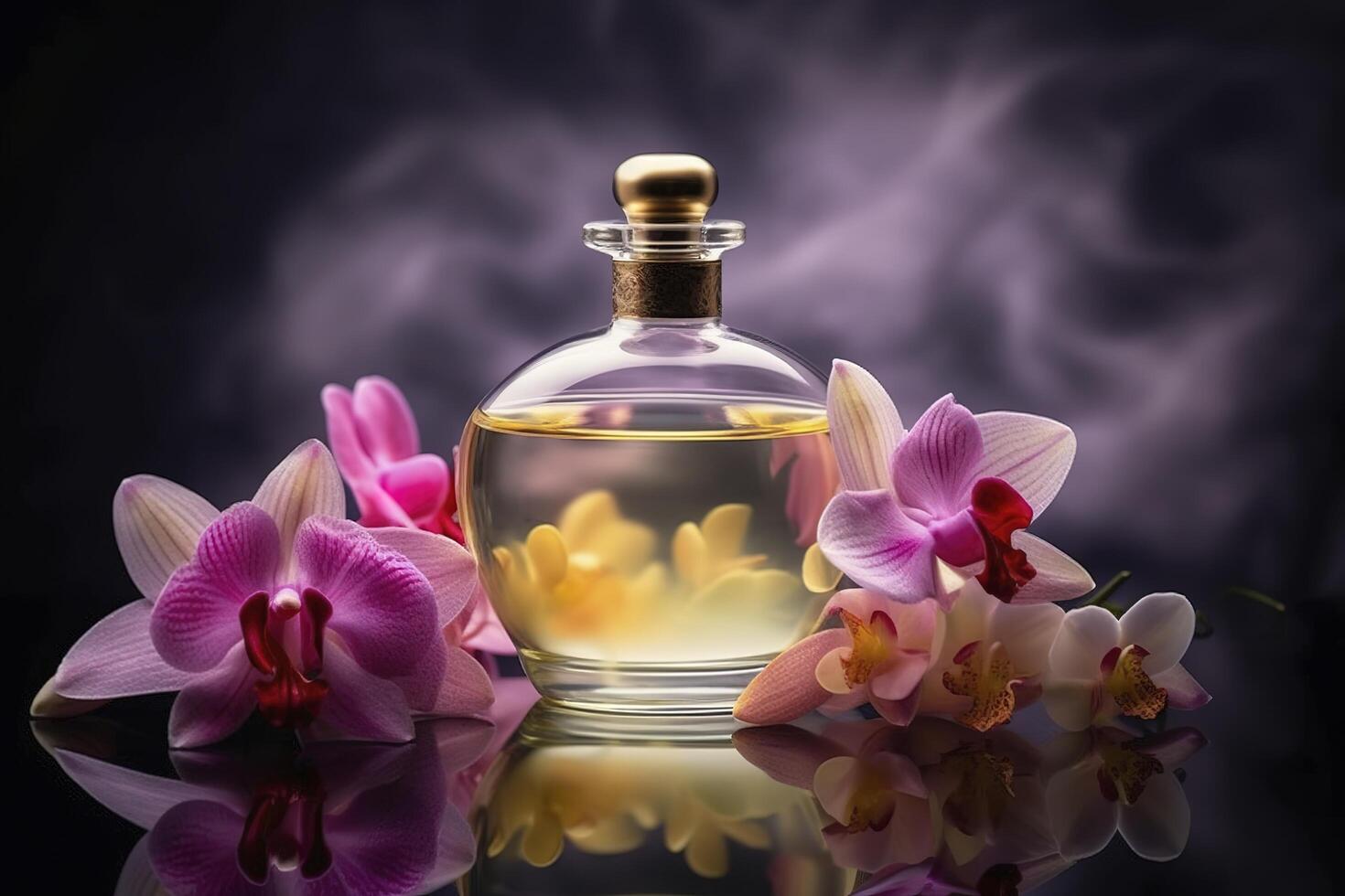 parfum arôme de doux orchidées fleur , génératif ai photo