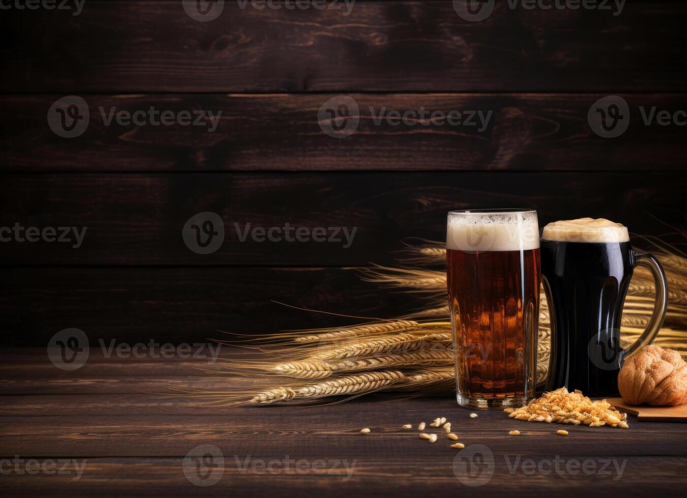 Bière dans verre illustration ai génératif photo