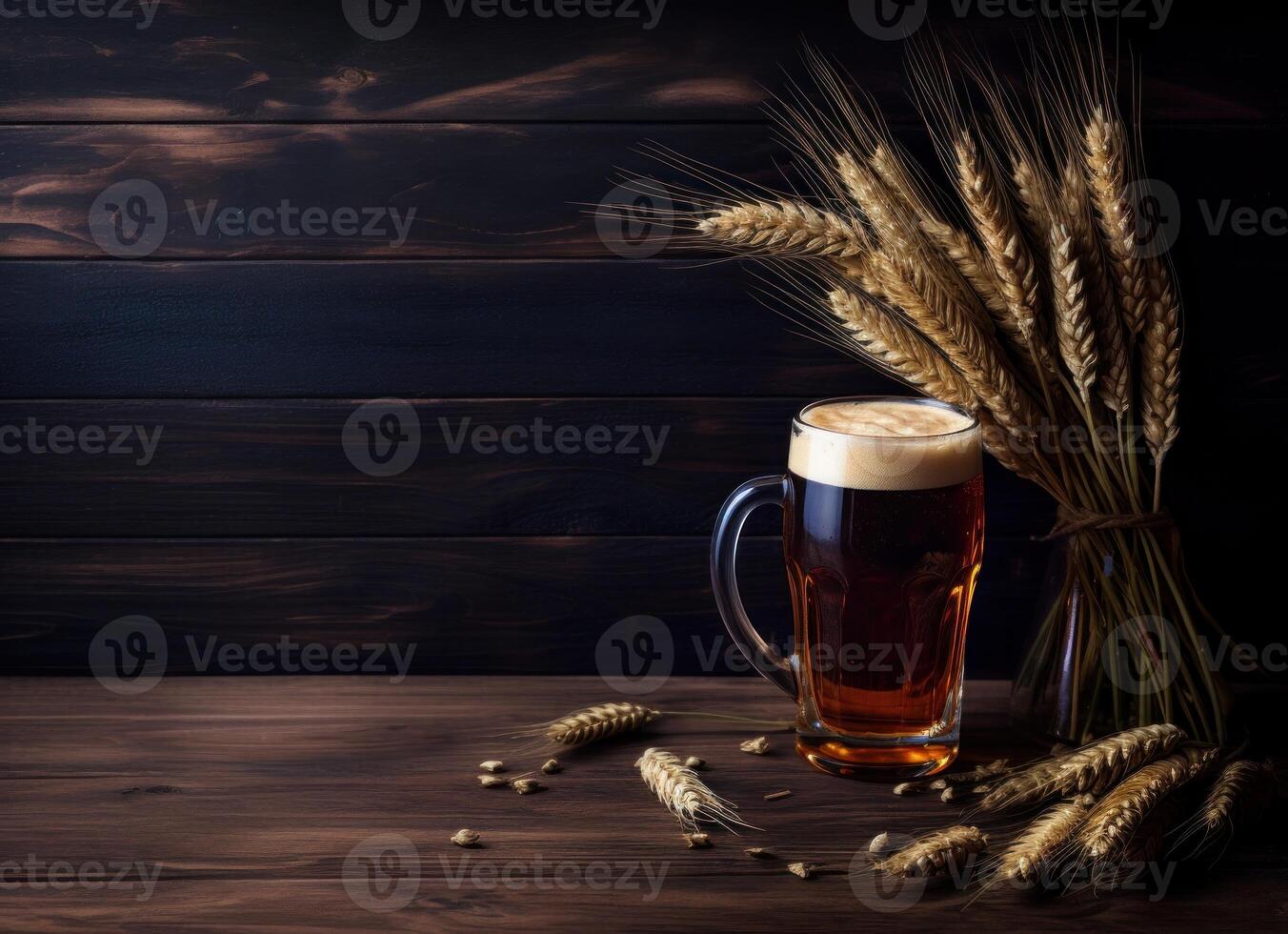 Bière dans verre illustration ai génératif photo