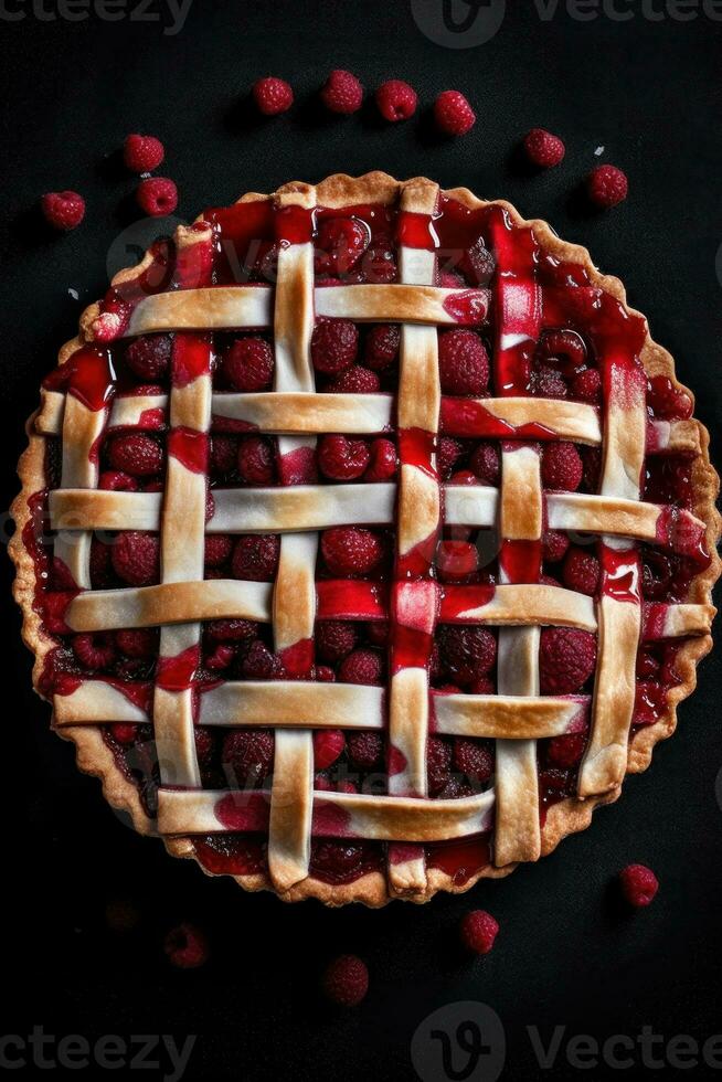 été tarte avec baies. illustration ai génératif photo