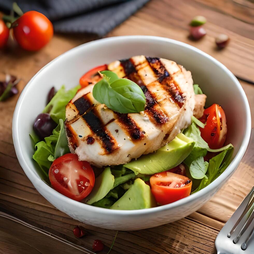 poulet salade - ai généré photo