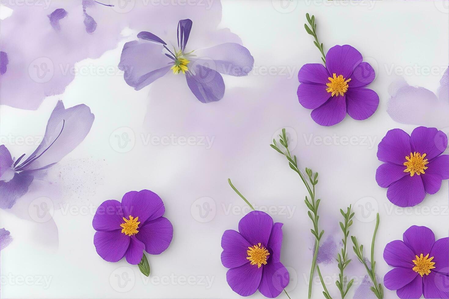photo sauvage fleurs sur violet papier Contexte. ai généré