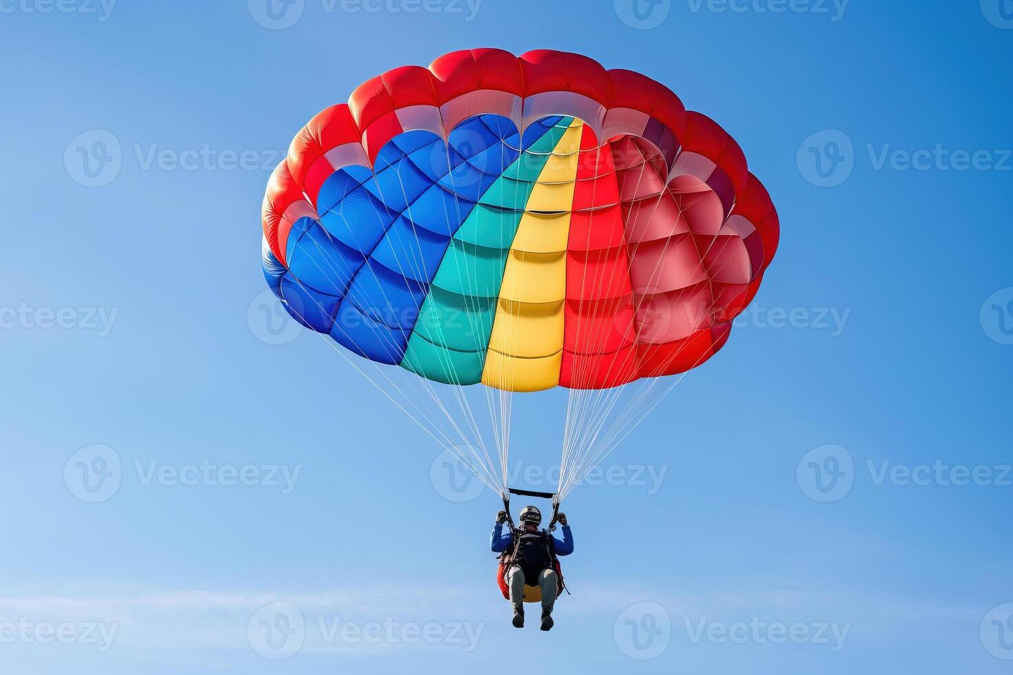 mature Sénior femelle sur une parachute. ai généré photo