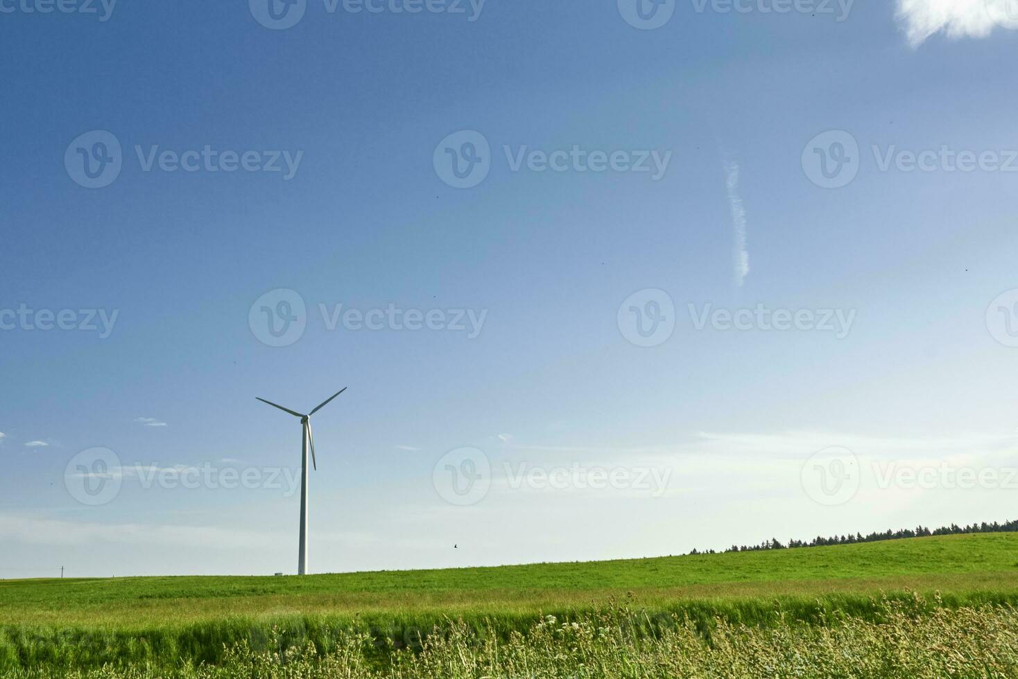 éolienne sur le terrain. concept d'énergie éolienne photo