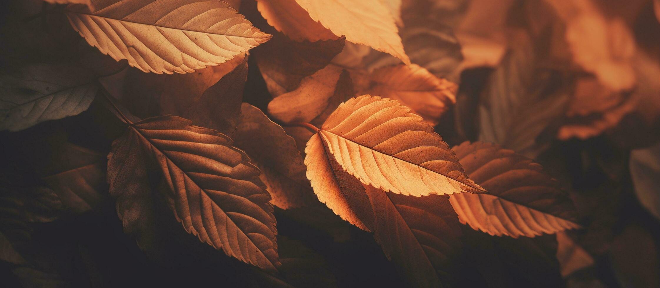 magnifique l'automne feuilles sur flou Contexte. ai généré photo