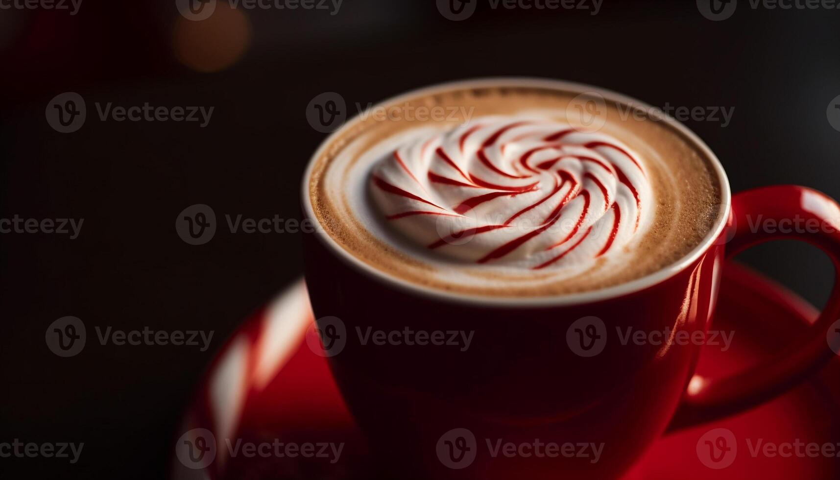 cœur en forme de mousse art sur cappuccino dans café généré par ai photo