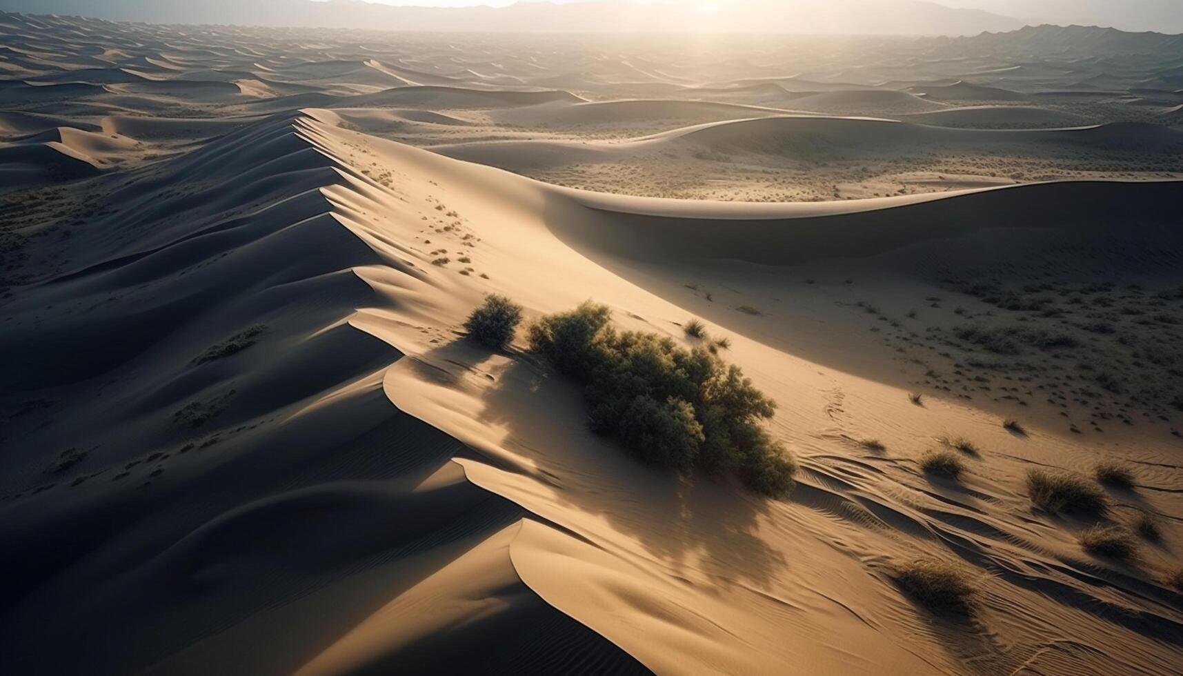 ondulé le sable dunes dans aride Afrique généré par ai photo