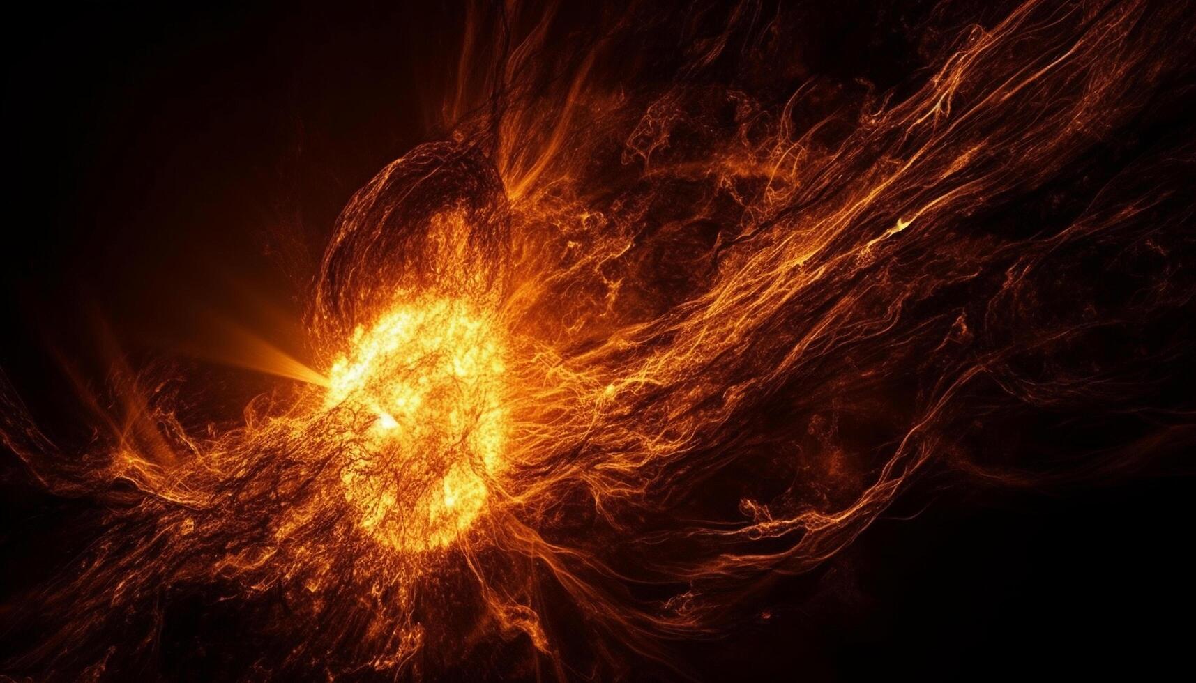 la nature ardent enfer s'enflamme une embrasé fractale vague modèle généré par ai photo