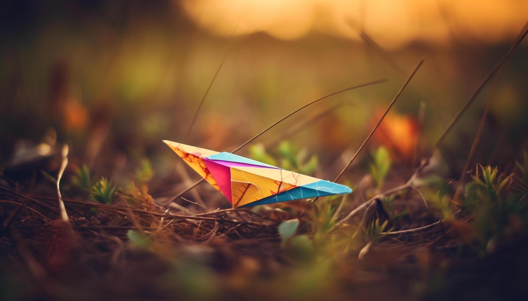 en volant cerf-volant dans vibrant couleurs contre bleu ciel, espiègle enfance amusement généré par ai photo