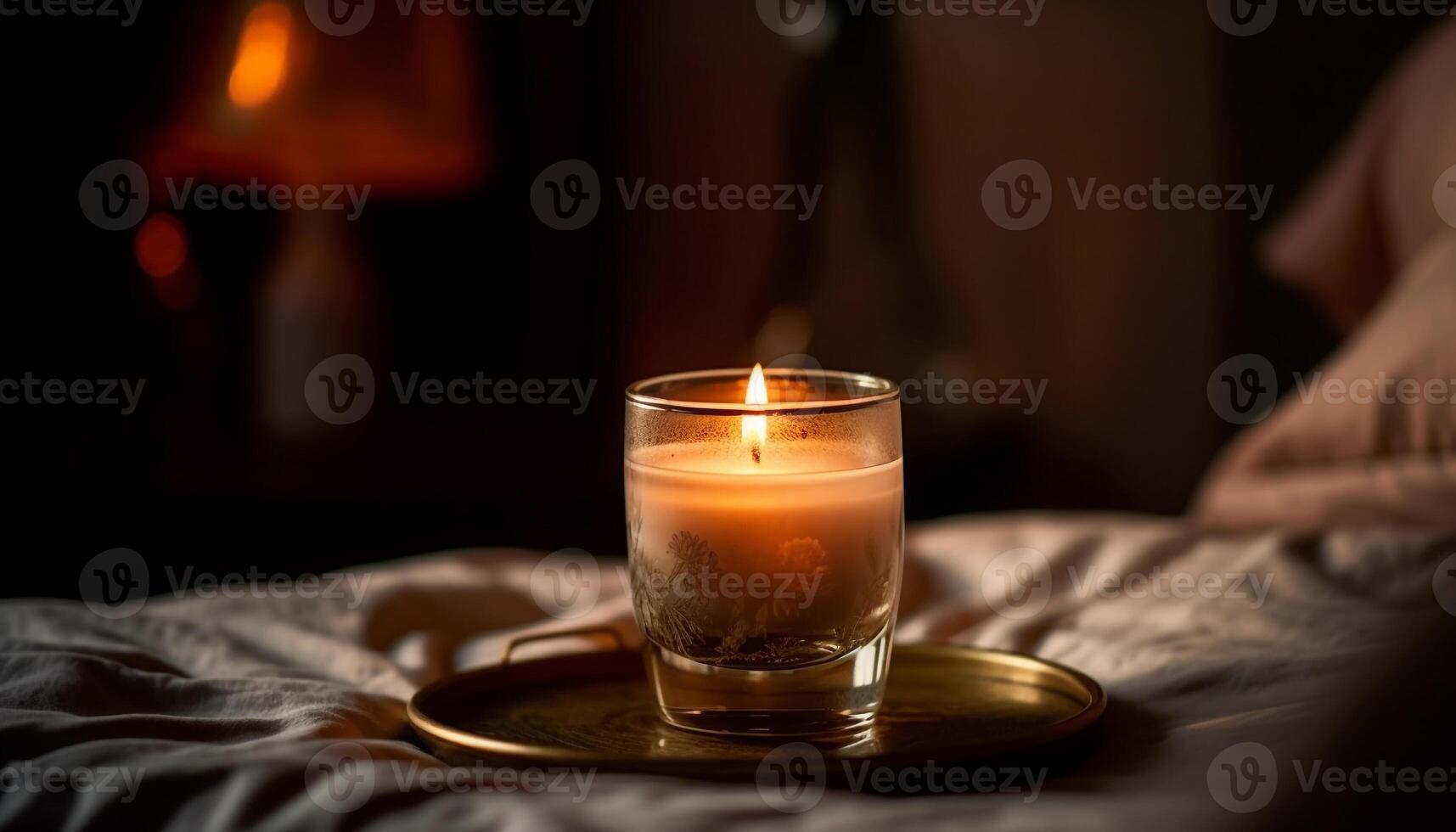 le embrasé bougie illumine le tranquille chambre pour ultime relaxation généré par ai photo