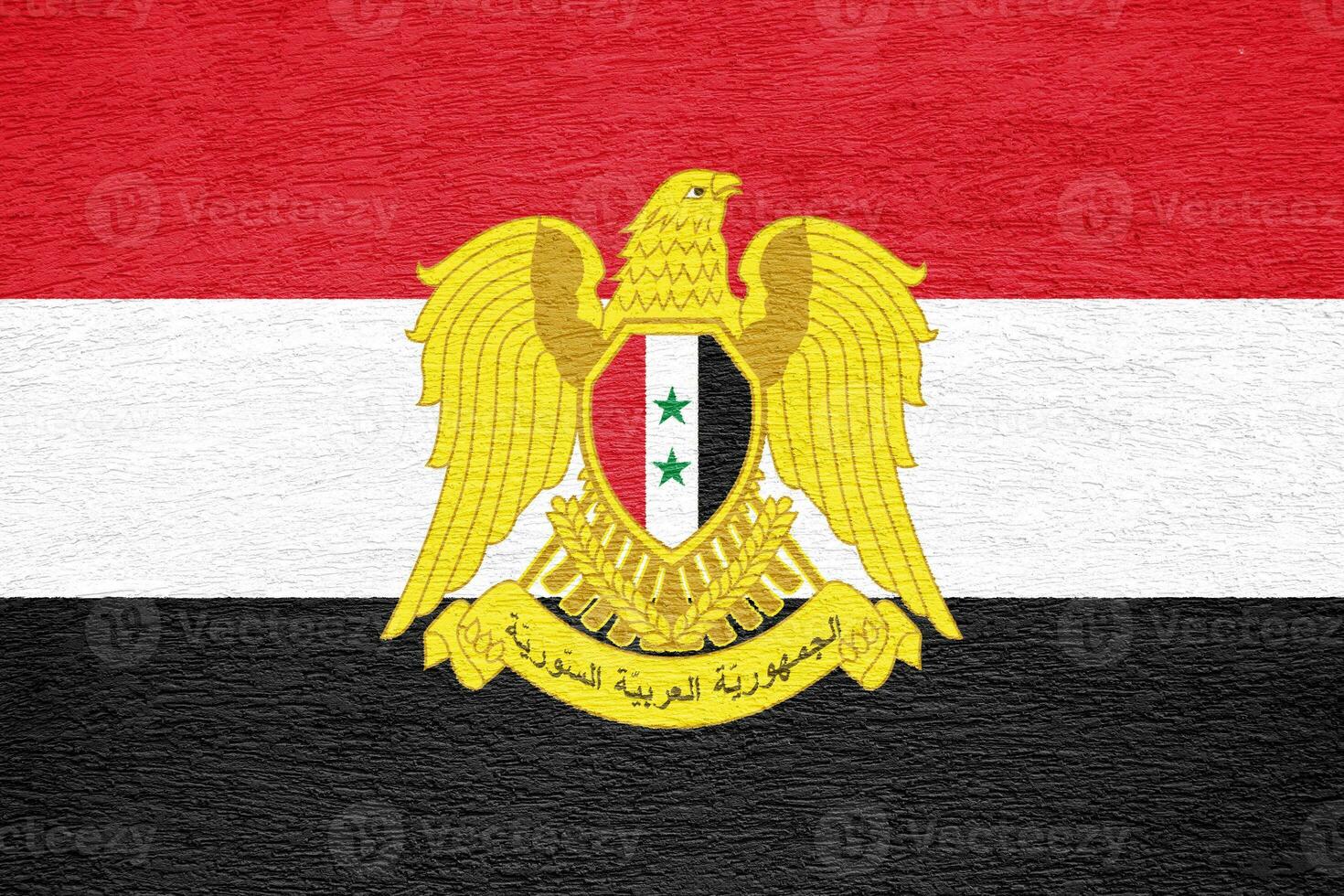 drapeau de syrien arabe république sur une texturé Contexte. concept collage. photo