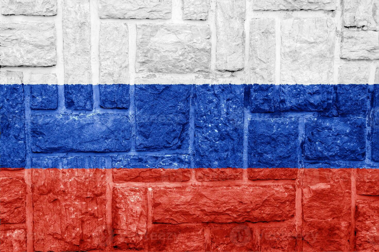 drapeau de russe fédération sur une texturé Contexte. concept collage. photo