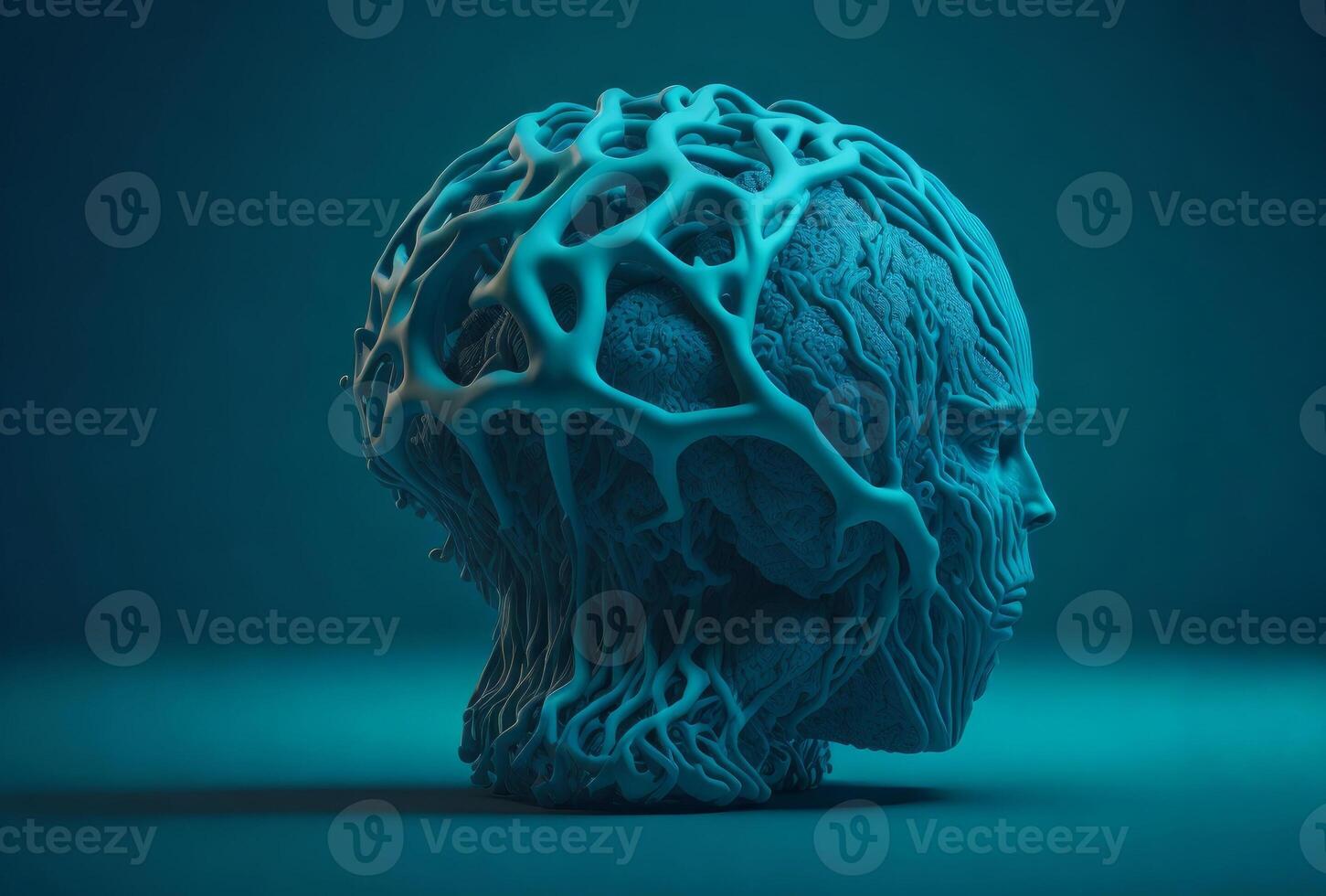 la créativité, technologie, une analyse Humain cerveau concept 3d. ai généré photo