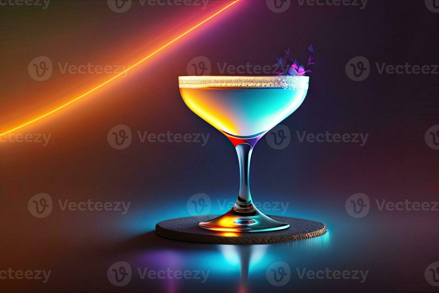 verre de cocktail avec embrasé génératif ai photo