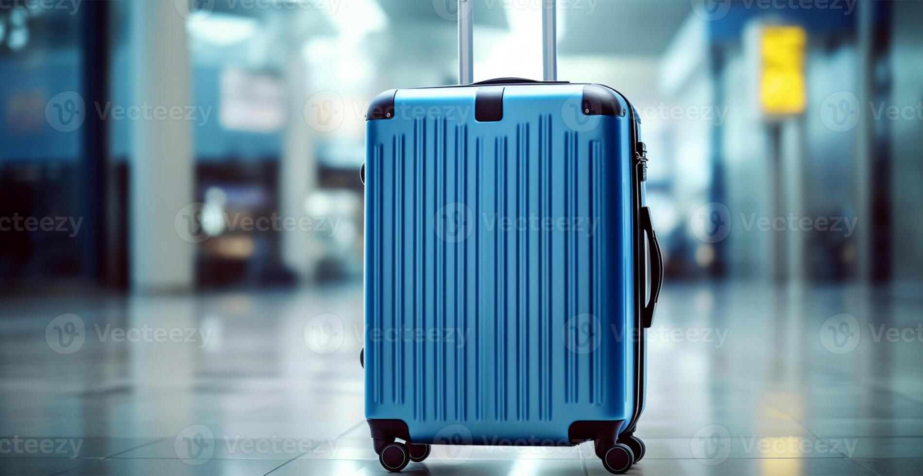 bleu valise, aéroport bagage - ai généré image photo