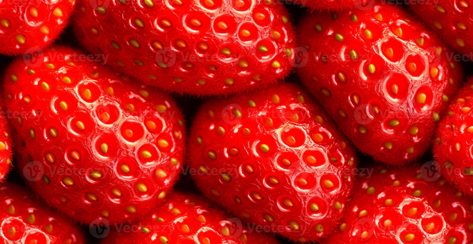 éco fraise. macro de Frais biologique Naturel baies. fruit rouge Contexte - ai généré image photo