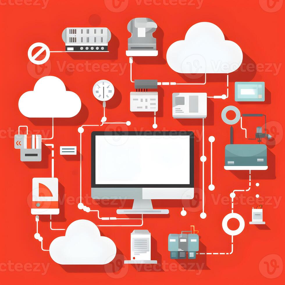 nuage Les données stockage, base de données concept illustration. ai généré photo